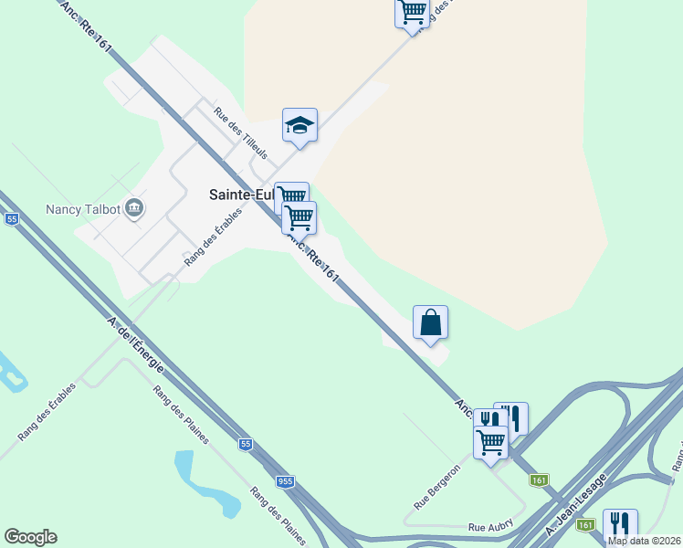 map of restaurants, bars, coffee shops, grocery stores, and more near 436 Rue des Bouleaux in Sainte-Eulalie