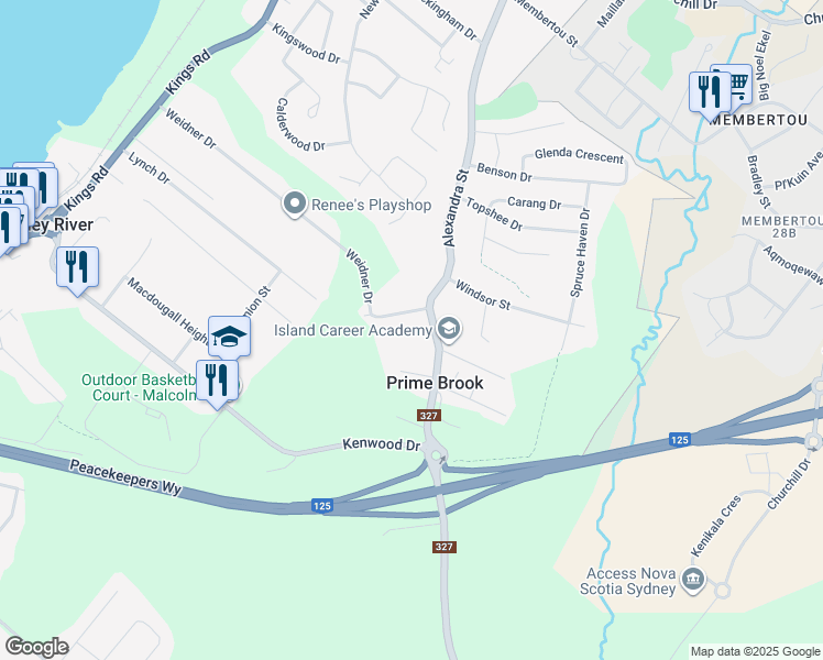 map of restaurants, bars, coffee shops, grocery stores, and more near 714 Alexandra Street in Sydney