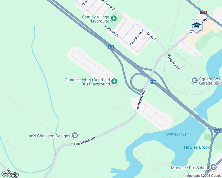map of restaurants, bars, coffee shops, grocery stores, and more near 75 Deerfield Drive in Sydney