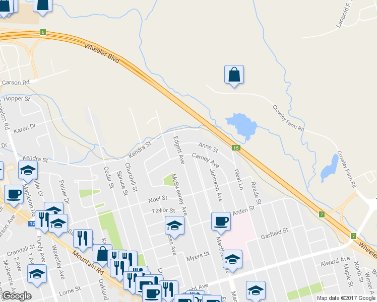 map of restaurants, bars, coffee shops, grocery stores, and more near 117 Carney Avenue in Moncton