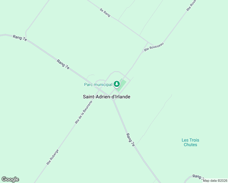 map of restaurants, bars, coffee shops, grocery stores, and more near 154 Rue de l'Église in Saint-Adrien-d'Irlande