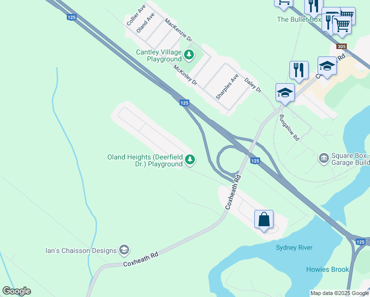 map of restaurants, bars, coffee shops, grocery stores, and more near 14 Valleyview Drive in Sydney