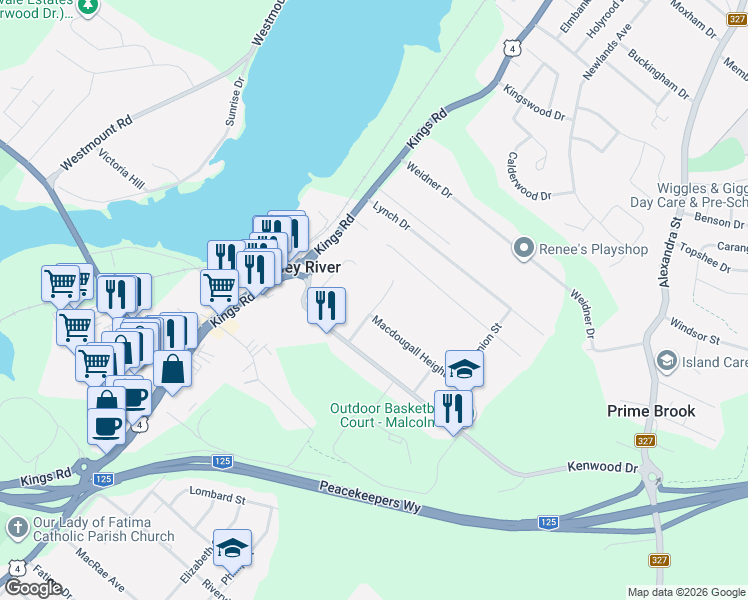 map of restaurants, bars, coffee shops, grocery stores, and more near 16 Elkin Street in Sydney