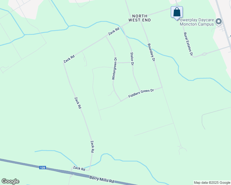 map of restaurants, bars, coffee shops, grocery stores, and more near 51 Wintergreen Drive in Moncton