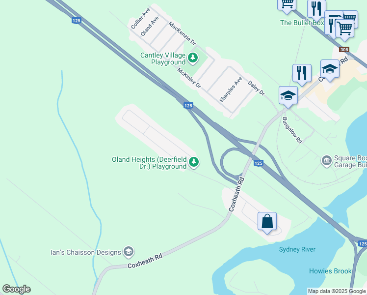 map of restaurants, bars, coffee shops, grocery stores, and more near 14 Valleyview Drive in Sydney