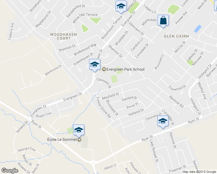 map of restaurants, bars, coffee shops, grocery stores, and more near 6 Clermont Street in Moncton