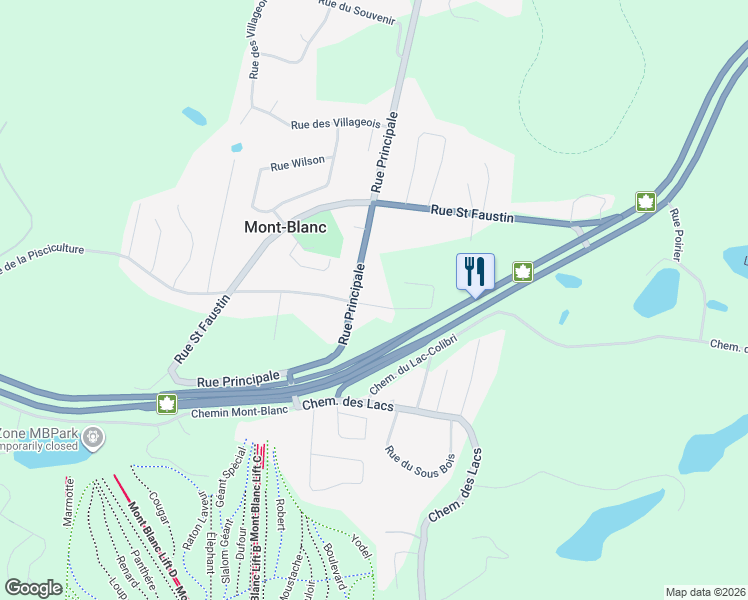 map of restaurants, bars, coffee shops, grocery stores, and more near 1275 Rue de la Pisciculture in Saint-Faustin-Lac-Carré