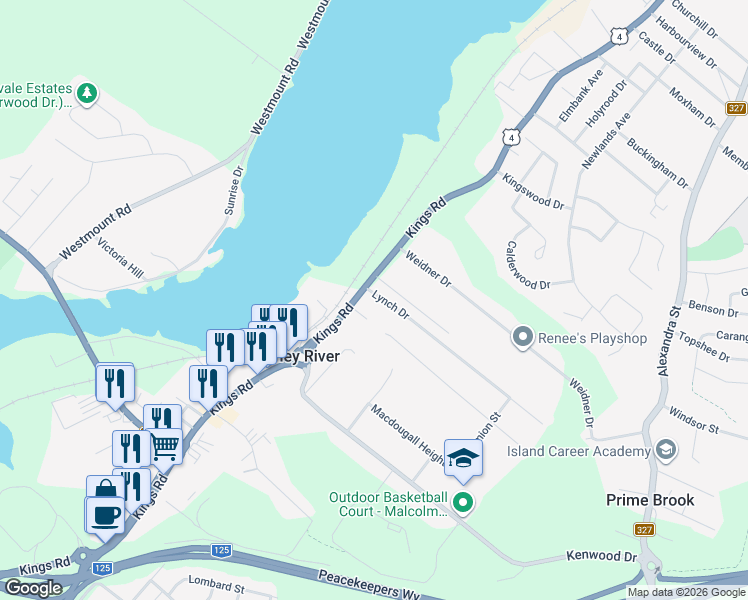 map of restaurants, bars, coffee shops, grocery stores, and more near 12 Lynch Drive in Sydney