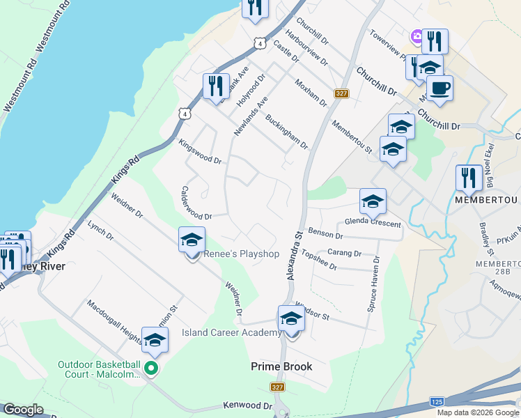 map of restaurants, bars, coffee shops, grocery stores, and more near 44 Ferndell Crescent in Sydney