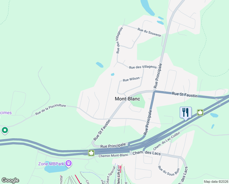 map of restaurants, bars, coffee shops, grocery stores, and more near 52 Rue Wilson in Laurentides