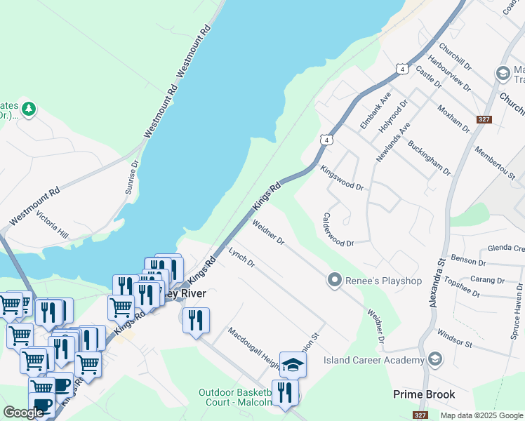 map of restaurants, bars, coffee shops, grocery stores, and more near 883 Kings Road in Sydney