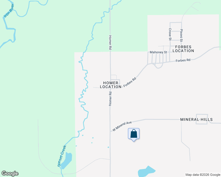 map of restaurants, bars, coffee shops, grocery stores, and more near Sleeman Street in Iron River