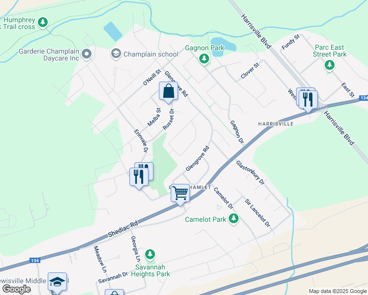map of restaurants, bars, coffee shops, grocery stores, and more near 118 Tamarack Terrace in Moncton