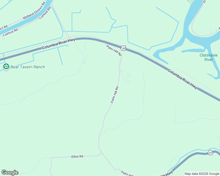 map of restaurants, bars, coffee shops, grocery stores, and more near 77434 Palm Hill Road in Clatskanie