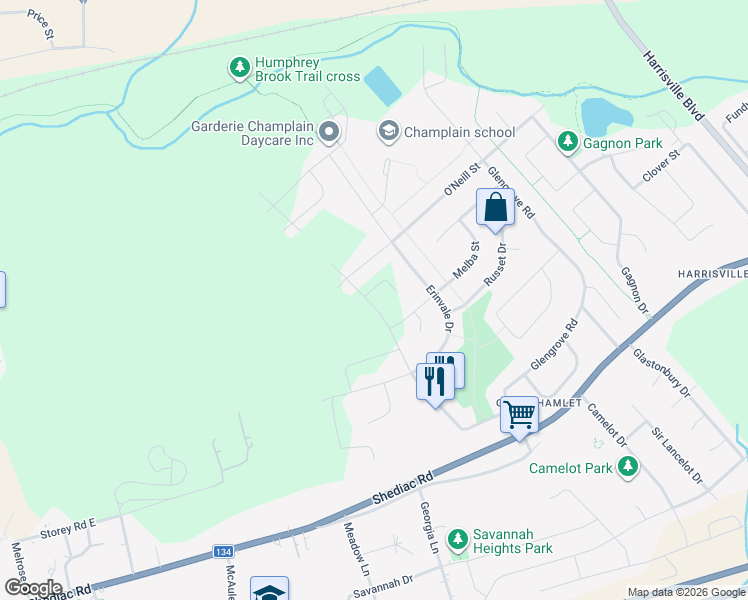 map of restaurants, bars, coffee shops, grocery stores, and more near in Moncton