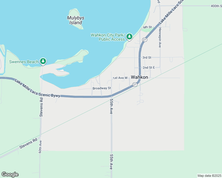 map of restaurants, bars, coffee shops, grocery stores, and more near 350 Main Street in Wahkon