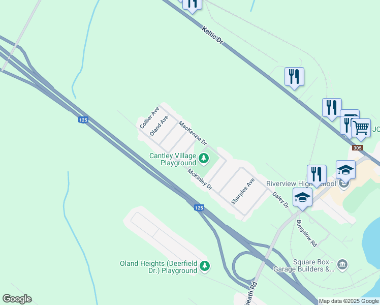 map of restaurants, bars, coffee shops, grocery stores, and more near 25 Clarke Avenue in Sydney