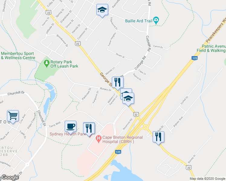 map of restaurants, bars, coffee shops, grocery stores, and more near 616 Rotary Drive in Mira Road