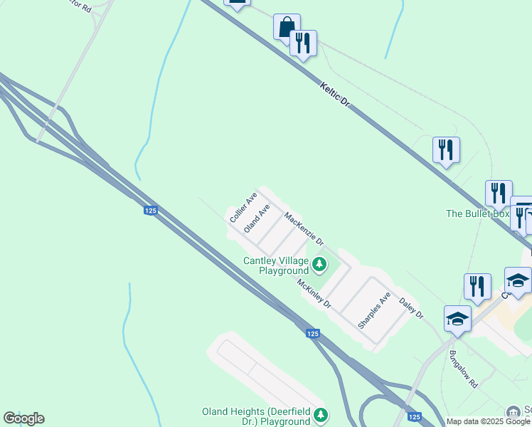 map of restaurants, bars, coffee shops, grocery stores, and more near 9 Oland Avenue in Sydney