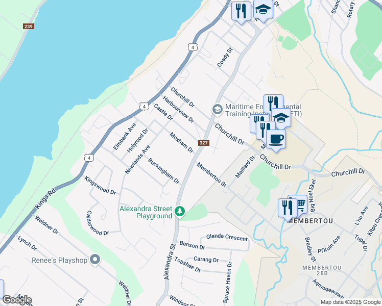 map of restaurants, bars, coffee shops, grocery stores, and more near 124 Moxham Drive in Sydney