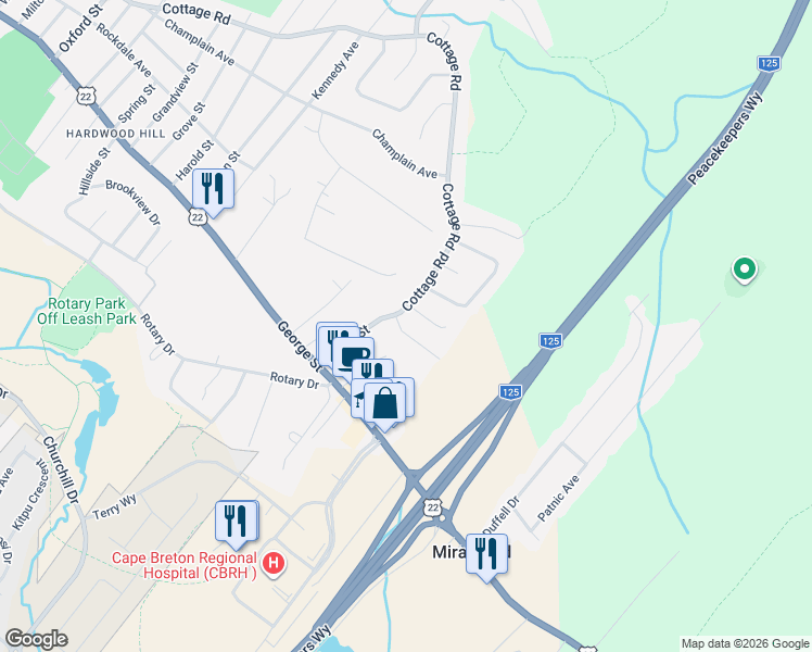 map of restaurants, bars, coffee shops, grocery stores, and more near 7 Donna Drive in Sydney