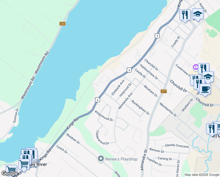 map of restaurants, bars, coffee shops, grocery stores, and more near 587 Kings Road in Sydney