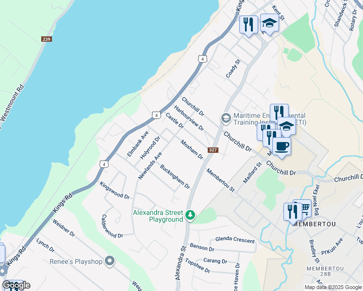 map of restaurants, bars, coffee shops, grocery stores, and more near 74 Moxham Drive in Sydney