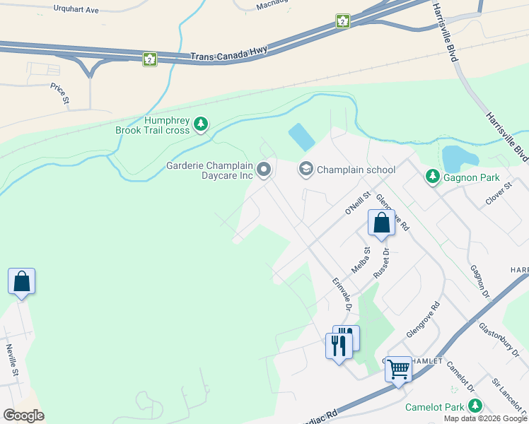 map of restaurants, bars, coffee shops, grocery stores, and more near 255 Erinvale Drive in Moncton