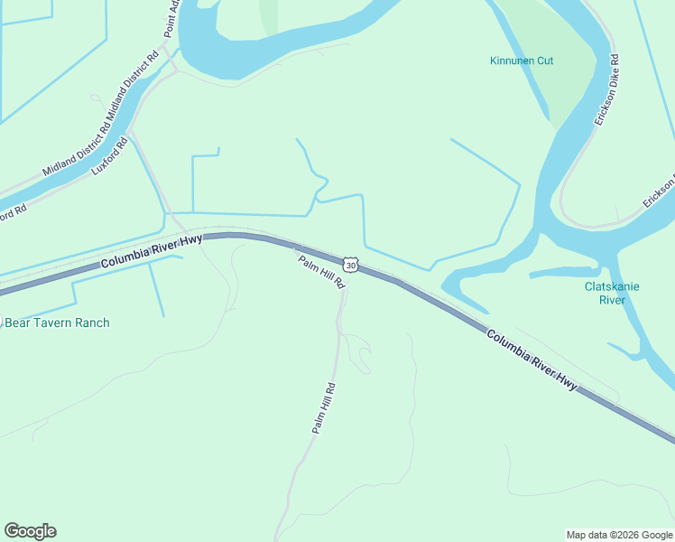 map of restaurants, bars, coffee shops, grocery stores, and more near 77434 Palm Hill Road in Clatskanie