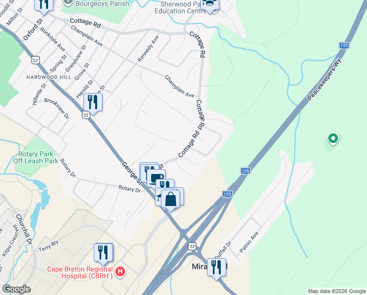 map of restaurants, bars, coffee shops, grocery stores, and more near 736 Cottage Road in Sydney
