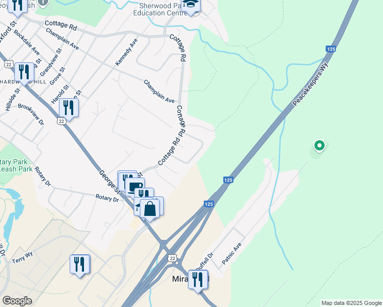map of restaurants, bars, coffee shops, grocery stores, and more near 52 Melissa Crescent in Sydney
