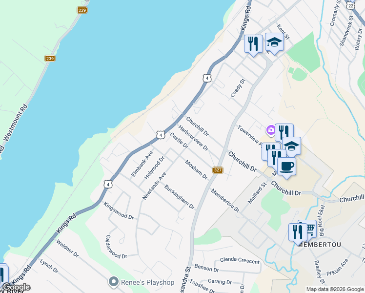 map of restaurants, bars, coffee shops, grocery stores, and more near 48 Castle Drive in Sydney