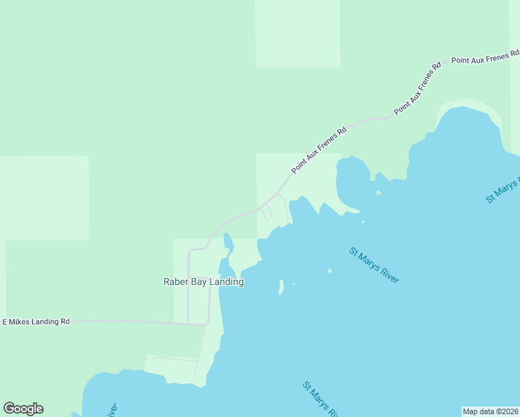 map of restaurants, bars, coffee shops, grocery stores, and more near 26900 Point Aux Frenes Road in Goetzville