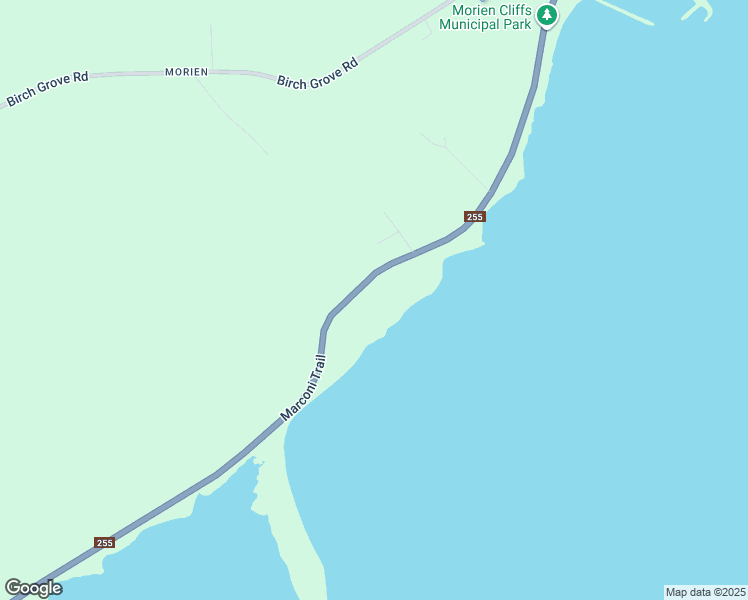 map of restaurants, bars, coffee shops, grocery stores, and more near 2973 Morien Highway in Port Morien