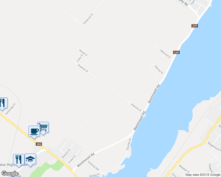 map of restaurants, bars, coffee shops, grocery stores, and more near Braemar Drive in Sydney