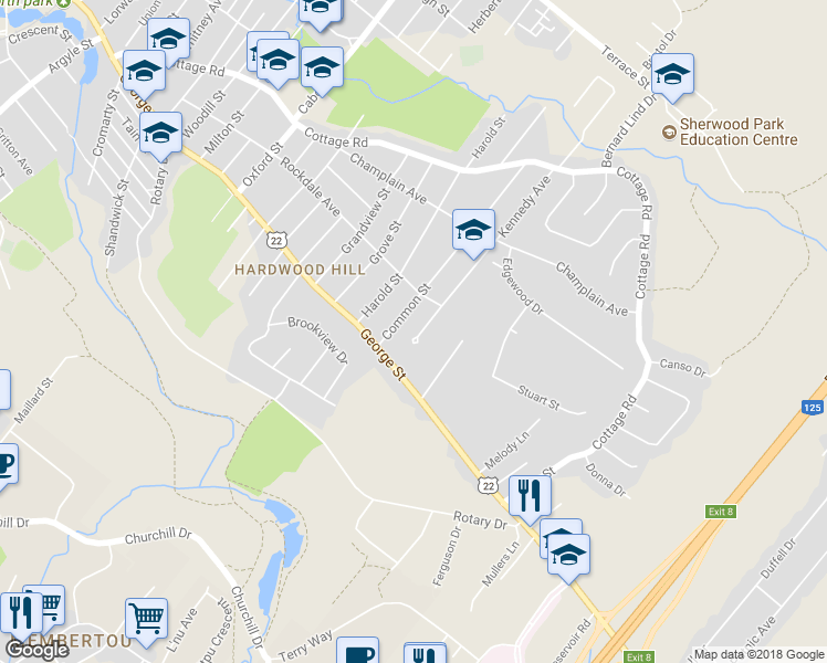 map of restaurants, bars, coffee shops, grocery stores, and more near 24 Kennedy Avenue in Sydney