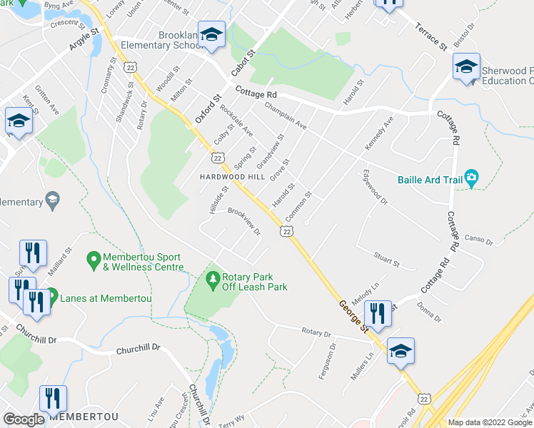 map of restaurants, bars, coffee shops, grocery stores, and more near 1174 George Street in Sydney