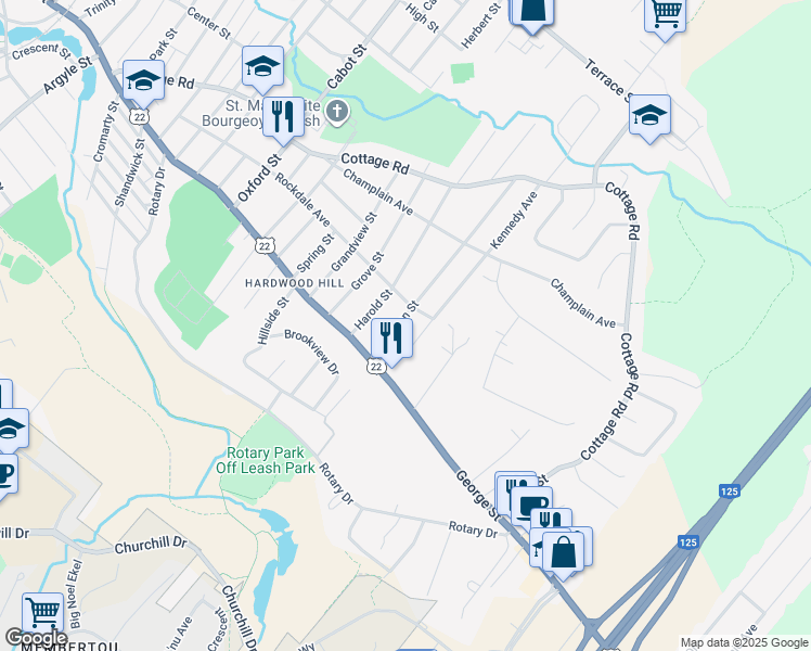 map of restaurants, bars, coffee shops, grocery stores, and more near 32 Common Street in Sydney