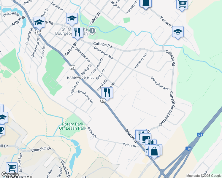 map of restaurants, bars, coffee shops, grocery stores, and more near 32 Common Street in Sydney