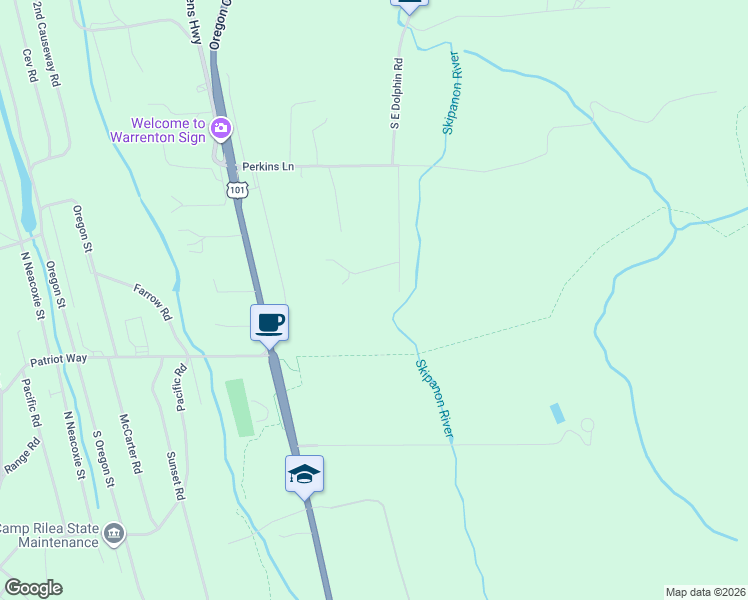map of restaurants, bars, coffee shops, grocery stores, and more near 91462 Dolphin Road in Warrenton