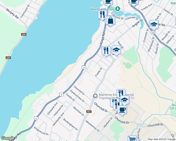 map of restaurants, bars, coffee shops, grocery stores, and more near 55 Old Kings Road in Sydney