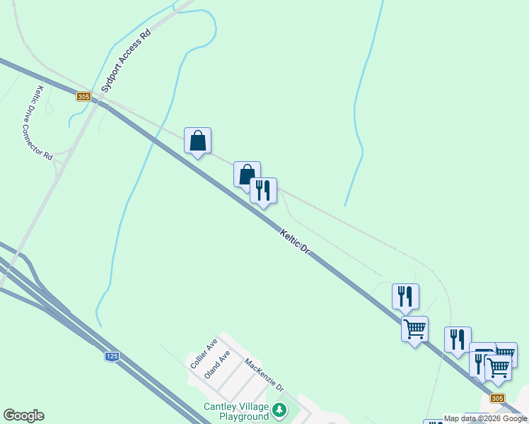 map of restaurants, bars, coffee shops, grocery stores, and more near 548 Keltic Drive in Sydney