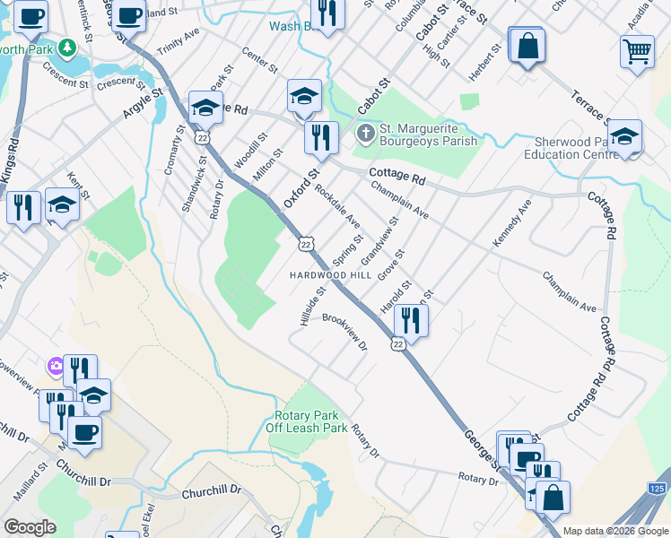 map of restaurants, bars, coffee shops, grocery stores, and more near 4 Spring Street in Sydney