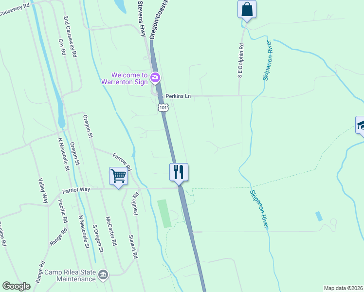 map of restaurants, bars, coffee shops, grocery stores, and more near 91466 Railroad Road in Warrenton