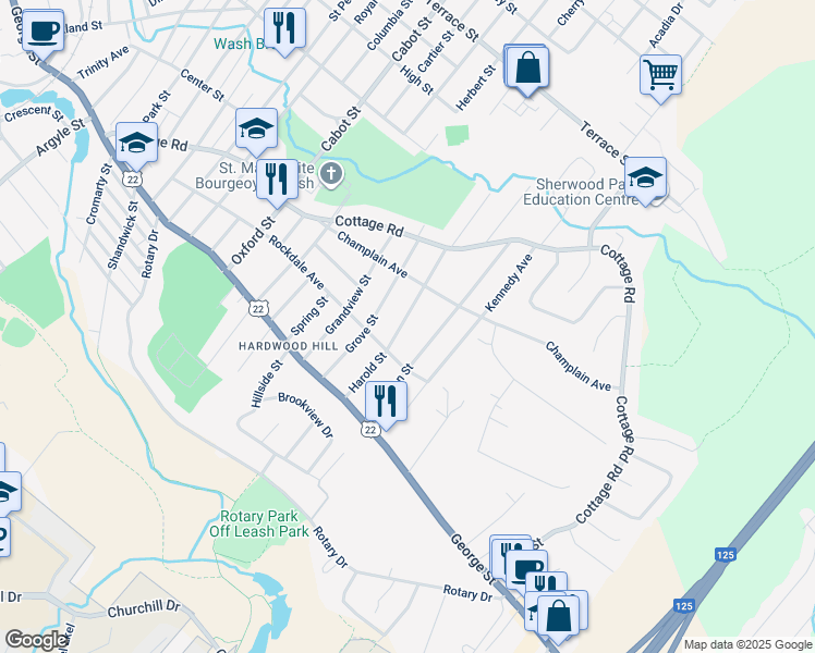 map of restaurants, bars, coffee shops, grocery stores, and more near 94 Harold Street in Sydney