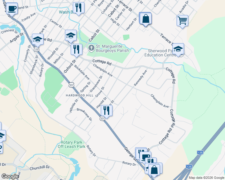 map of restaurants, bars, coffee shops, grocery stores, and more near 94 Harold Street in Sydney