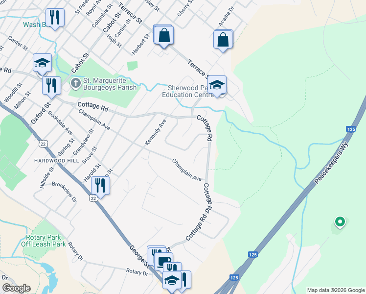 map of restaurants, bars, coffee shops, grocery stores, and more near 109 Christopher Crescent in Sydney