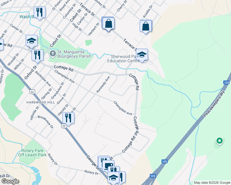 map of restaurants, bars, coffee shops, grocery stores, and more near 89 Christopher Crescent in Sydney