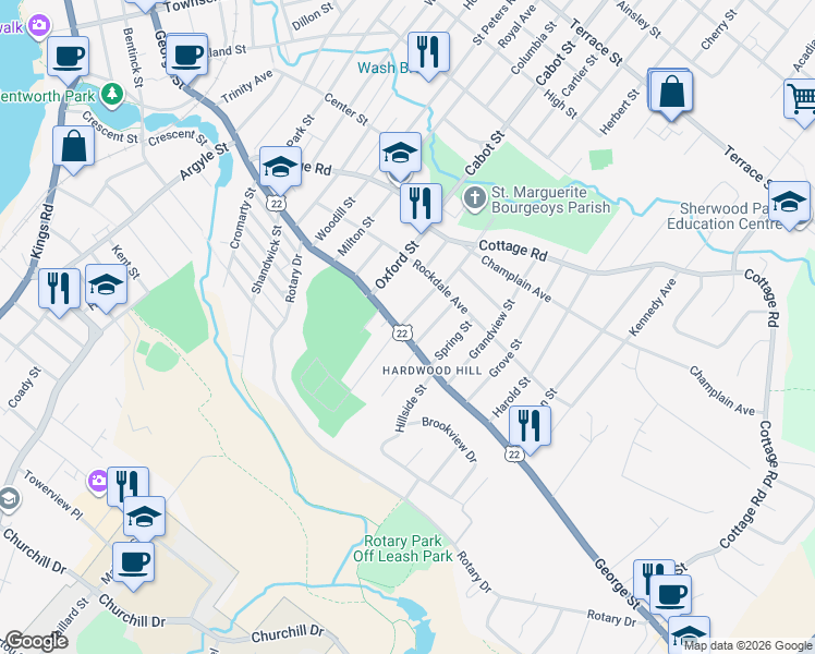 map of restaurants, bars, coffee shops, grocery stores, and more near 110 Colby Street in Sydney