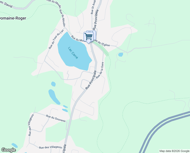 map of restaurants, bars, coffee shops, grocery stores, and more near Rue Principale in Laurentides